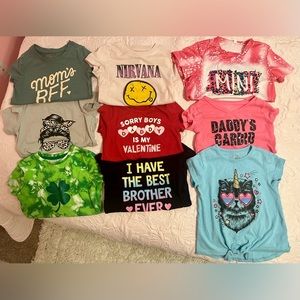 Lot of 9 Girls 4T short sleeve shirts
